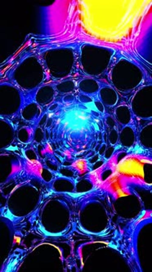 Abstract Fluid Neon Tunnel Loop Background