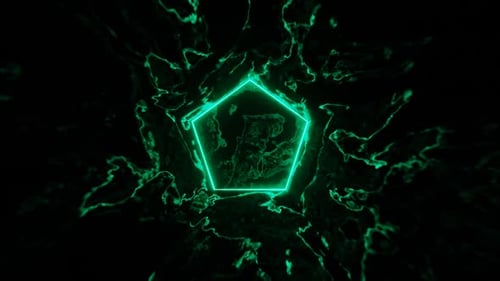 3-Color Pentagon Liquid Effect Background Loop Animation With Rotation In 1080Hd