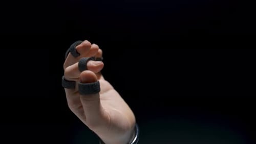 Primer plano de simulación de sensor táctil de un jugador desconocido