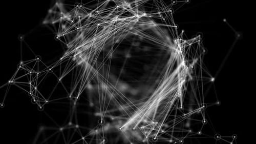 Digital plexus network data points and beams loop