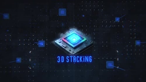 Futuristic Digital Processor 3D Stacking Animation