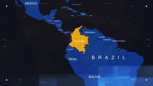 Digital World Map with Glitch Effect and Country Selection