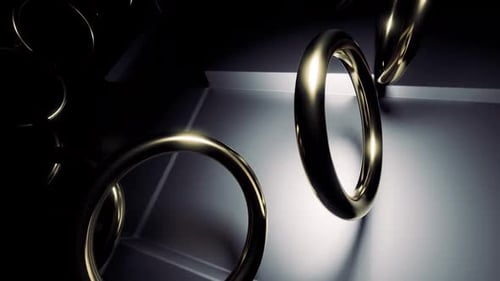 Abstract Metallic Rings in Reflective Space