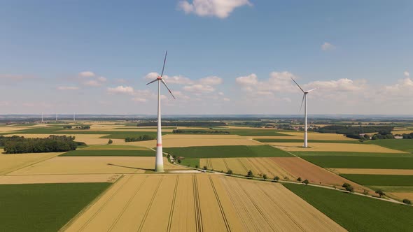 2 windmills fly in with drone, Technology Stock Footage ft. windmill ...