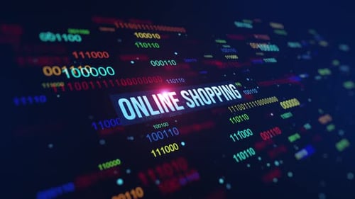 Contexte du code binaire numérique des achats en ligne