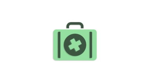 Animated First Aid Kit Icon for Medical and Healthcare