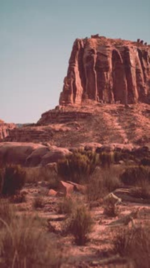 Massive Rock Formation in Nevada Desert
