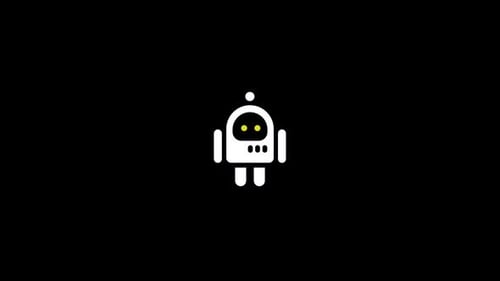 Flat Design Robot Icon Animation with Blinking Eyes