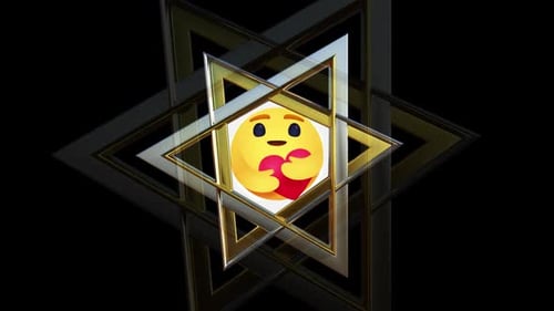 Golden Geometric Star Rotating Reveal Animation