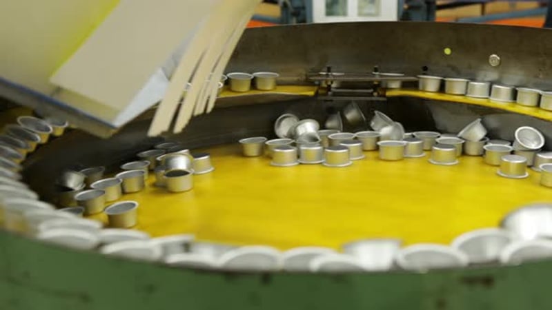 Production line operation in feed factory 19, Industrial Stock Footage ...