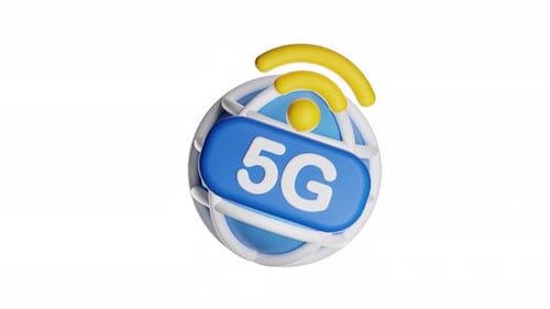 3D Rotating 5G Globe Icon Animation