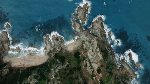 Overhead View of the Cliff Coast During Winter