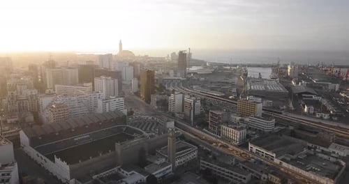 Casablanca Morocco Cityscape Aerial View at Sunrise