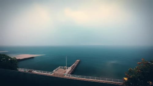 sea and clouds. timelapse. ocean view.