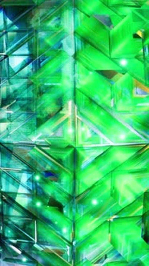 A Green Abstract Background with Many Different Shapes