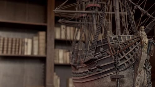 Ship of the line model in library.