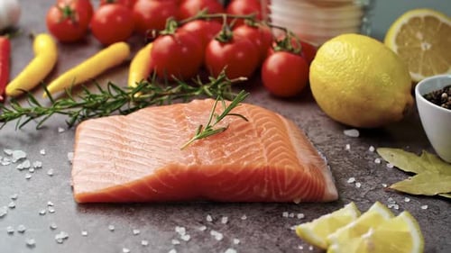 Raw Salmon with Cherry Tomatoes and Fresh Herbs