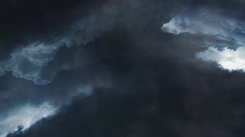 Nahtlose Gewitterschleife in der Dunkelheit, Gewitterwolken 4K