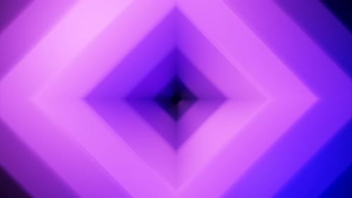 Abstract Neon Glowing Geometric Tunnel Motion Background