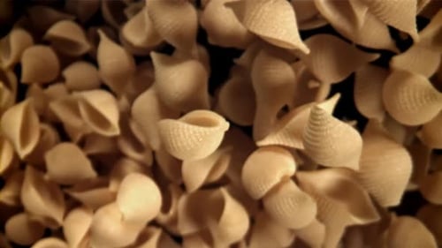 Dry Pasta Rises and Falls Filmed on a Highspeed Camera at 1000 Fps
