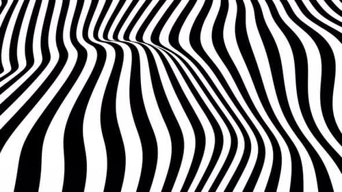 Abstract Waving Black and White Stripes Optical Illusion Loop
