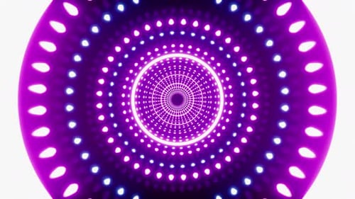 Purple And Blue Neon Dotted Lamp Tunnel