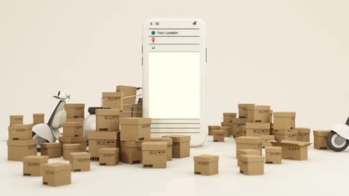 Smartphone- und Lieferservice-Konzept
