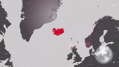 Futuristic World Map Country Highlight Animation