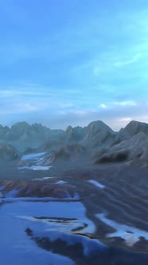 Animated 3D Mountain Valley Flyover