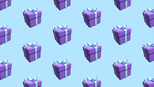 Bewegliches Muster der Geschenkverpackung. Wiederholtes Muster der Geschenkbox. Animiertes Hintergrundmuster auf Seamless