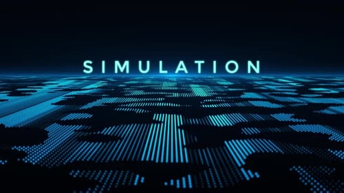 Digitaler Hintergrund und Textanimation-Simulation