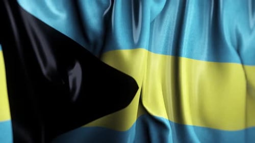 Realistic Waving Flag of The Bahamas Seamless Loop