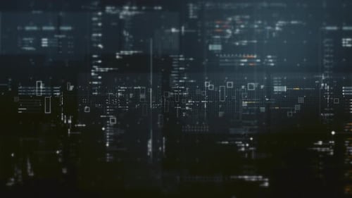 Futuristischer Hintergrund zur Datenmatrix-Simulation auf dem Bildschirm 10