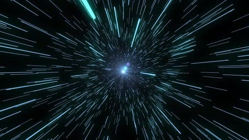 Futuristic Hyperspace Warp Speed Tunnel Animation