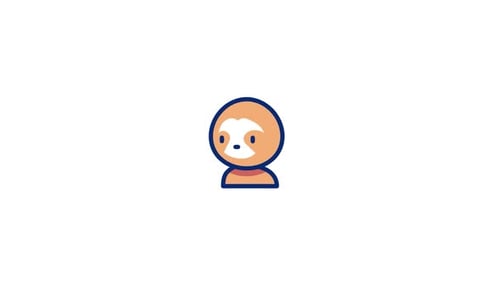 Minimalist Animated Sloth Icon for Digital Content