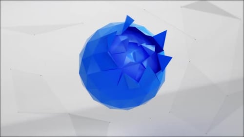 Blue Geosphere Abstract 3D Background