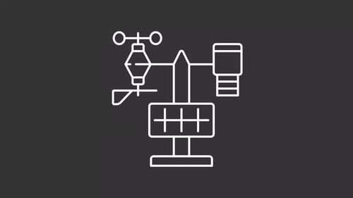 Animated Line Icon of a Weather Station