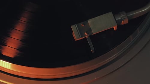 Vinyl Record Spinning on a Turntable