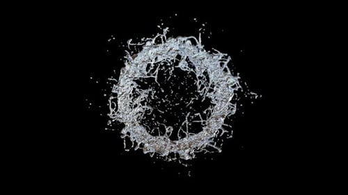 Water splashing in circle formation
