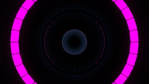Cyan And Pink Strobe Round Disco Tunnel Background Vj Loop In 4K