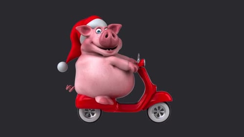 Fun 3D cartoon pig (with alpha channel included)