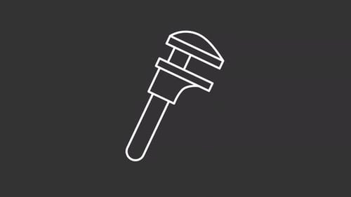 Minimalist Line Art Wrench Icon Animation