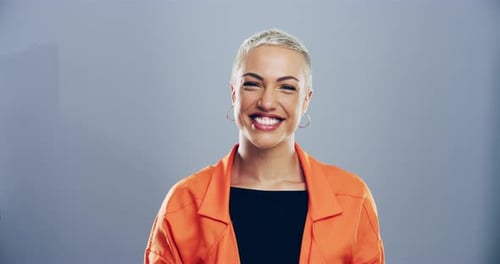 Cheerful Woman Making Heart Shape With Hands
