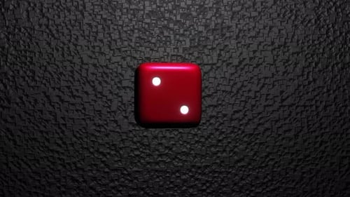 Seamless Loop Red Dice Rotation on Black Background Red Dice Transition Devil's bonesTransition