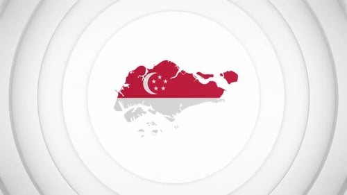 Modern Singapore Map Flag Reveal Animation
