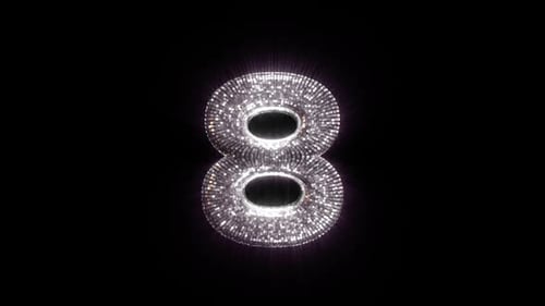 Number 8 with Disco Ball aesthetics On Alpha Loop