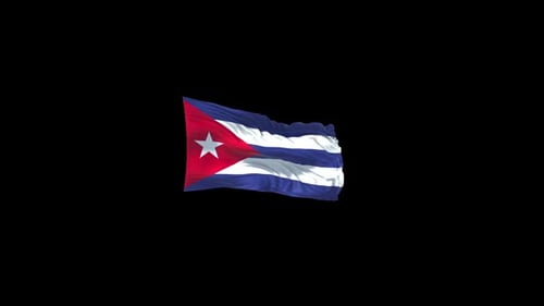 Realistic Waving Cuba Flag Animation with Alpha
