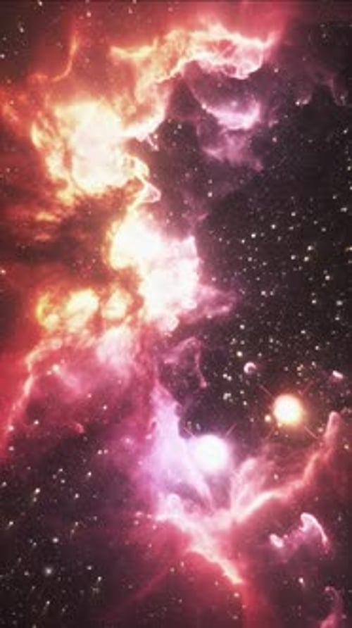 Erkunden Sie die leuchtenden Farben eines Nebels voller Sterne im Weltraum