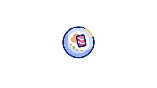 Animated Flat Design Sushi Icon Loop