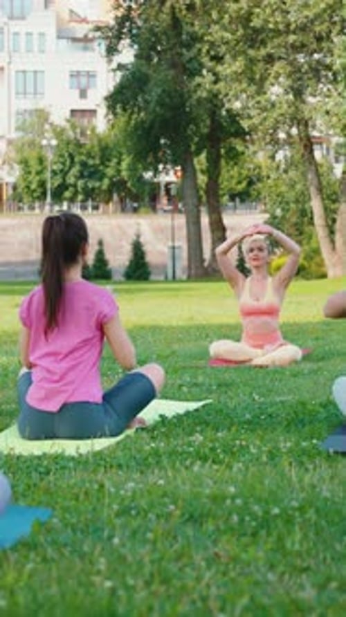 Vertical Screen Yoga Instructor Leading Practice